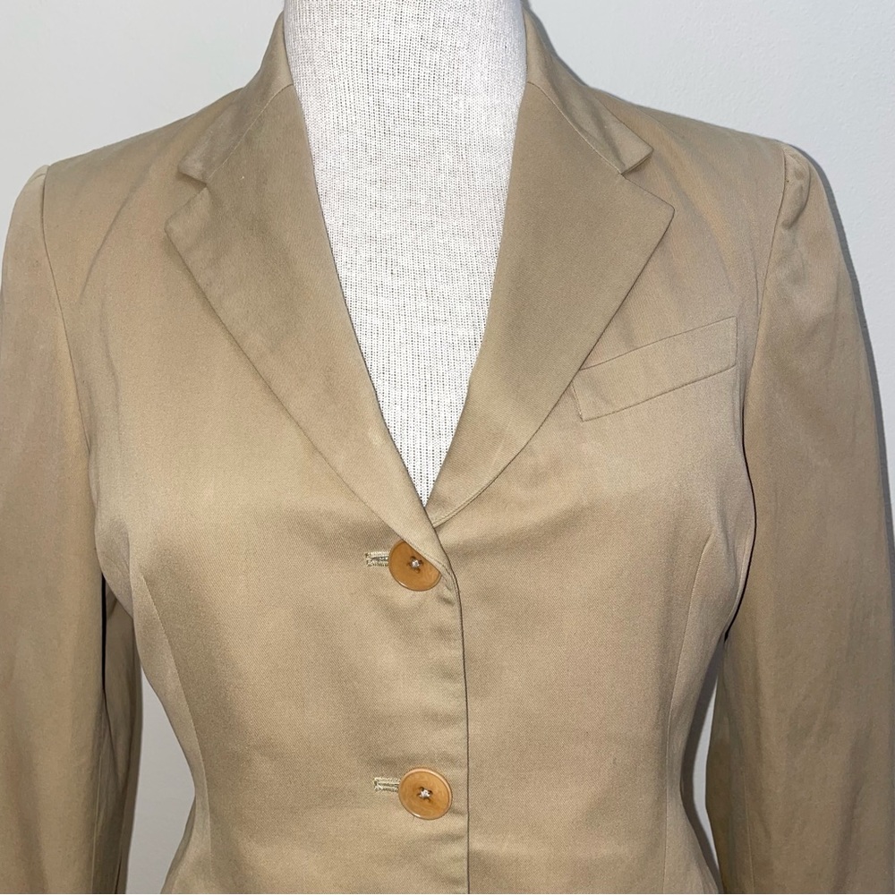 Ralph Lauren BLack Label Khaki Tan Business Casual Classic Blazer Size 10 Medium - Picture 7 of 15